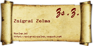 Zsigrai Zelma névjegykártya